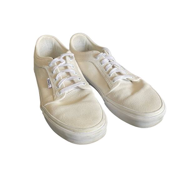 Vans Men's Marshmallow Chukka Low Pro Canvas & Suede Skater Sneakers - Size 8.5 - Picture 2 of 10